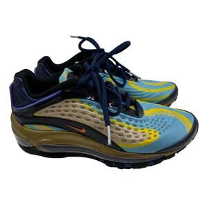 Nike Air Max Deluxe Youth AR0115-401 Kids 4Y Blue/Yellow/Black Lace-up Sneakers